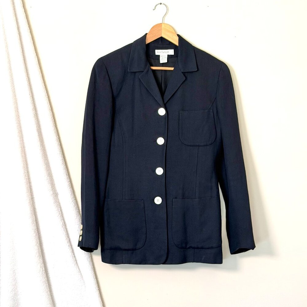 Ann Taylor Dark Navy Blazer Size 4